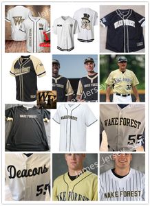 2022 NCAA Custom Wake Forest Maillot de baseball cousu Kyle Joye Jerseys 11 Mark Black 16 Gio Cueto 46 Zach Sehgal 28 James Broderick 33 Chris Katz 24 Tommy Hawke Jersey