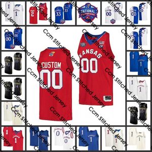 2022 NCAA Final Four 4 Maillot de basket-ball personnalisé KU Kansas Jayhawks 12 Chris Teahan Dillon Wilhite 1 Joseph Yesufu 15 Tyshawn Taylor 0 Thomas Robinson 13 Walt