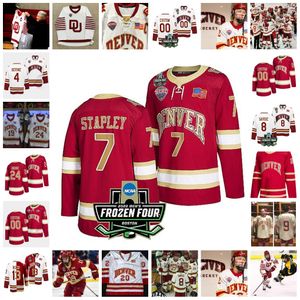 2022 NCAA Frozen Four Championship Custom Denver Pioneers DU ICE Hockey Jersey 24 Scott Mayfield 25 Blake Hillman 20 Danton Heinen 7 Dylan Gambrell 46 Matt Donovan