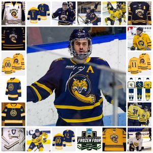 Maillot de hockey personnalisé QU Quinnipiac Bobcats 2022 NCAA Frozen Four 7 Maillots Marcus Chorney 8 Nick Bochen 10 Ethan de Jong (A) 11 Wyatt Bongiovanni (C) 12 Maillots Oliver Chau