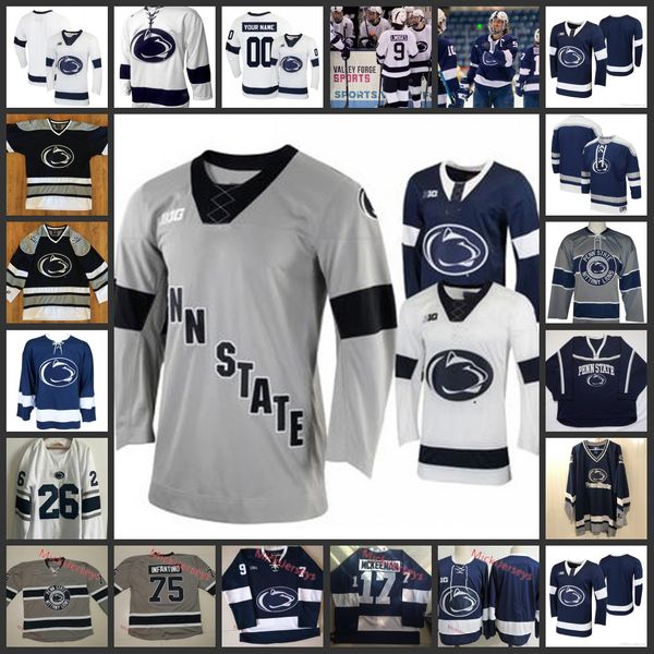 2022 NCAA Frozen Four Penn State Maillot de hockey Nittany Lions 8 Chase Berger (C) 5 Kevin Kerr (A) 10 Brandon Biro 13 Nikita Pavlychev 3 Patrick Koudys 20 Maillots Erik Autio