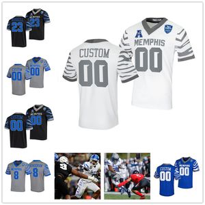 Maillot de football NCAA Memphis Tigers 2022 Billy Jack 2 Julian Barnett 91 Greg Emerson 28 Asa Martin 55 Austin Myers 22 Brandon Thomas 1 Peter Parrish Kayode Oladele