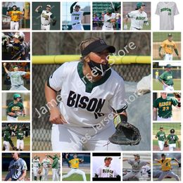 2022 NCAA North Dakota Staat Bison Stitched Baseball Jersey NDSU 16 Nolan Johnson 18 Jake Drew 22 Hayden Style 24 Evan Sankey 25 Riley Johnson Ben Smith Tyler Kliniske