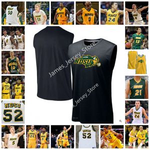 2022 NCAA Cosido personalizado Estado de Dakota del Norte Bison Baloncesto Jersey 9 Ben Woodside 32 Odell Wilson 44 Tyler Witz 0 Reneya Hopkins 4 Ellie Dague 5 Ryan Cobbins Jerseys