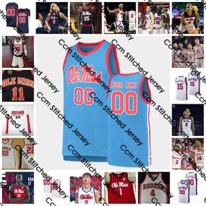 2022 NCAA Stitched Custom Ole Miss Rebels College Basketball Jersey 10 Grant Slatten Jerseys 3 Nysier Brooks 21 Robert Allen 24 Jarkel Joiner 33 John McBride Jerseys
