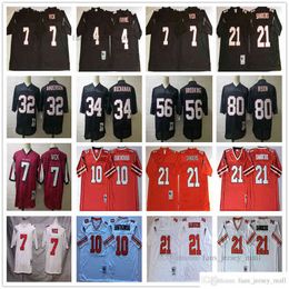 2022 NCAA Vintage Football 21 Deion Sanders Jersey 32 Jamal Anderson 34 Ray Buchanan 7 Michael Vick 4 Brett Favre 10 Steve Bartkowski Accueil M