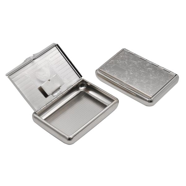 2022 nuevo 1 X caja de tabaco de Metal de acero inoxidable para caja de almacenamiento de papel de cigarrillo de 95MM caja de almacenamiento de cono rodante