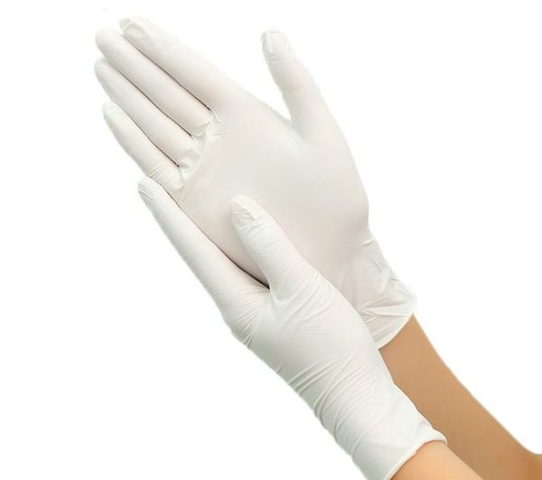 2022 nouveau 100 pièces gants en latex jetables blanc antidérapant laboratoire caoutchouc latex protection produits de nettoyage ménager de qualité supérieure