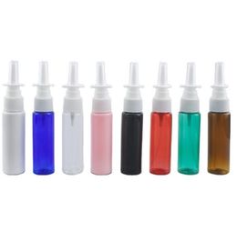 2022 nouveau 100 pcs/lot 30 ml PET multicolore vide Fine brume de pulvérisation nasale bouteille en plastique, bouteilles de pulvérisation cosmétiques