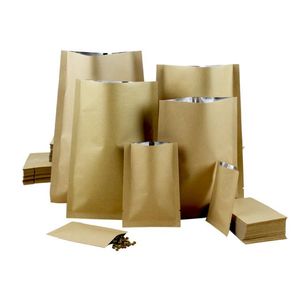 2022 nuevo 100 unids/lote de papel Kraft, bolsa de embalaje sellada con calor, barrera gruesa, bolsas de vacío para polvo de alimentos, papeles de sellado térmico con parte superior abierta