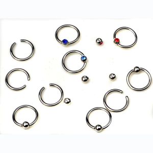 2022 Nieuwe 100 stks / set Punk Rvs Crystal Tong Belly Lip Wenkbrauw Neus Barbell Ringen Body Piercing Sieraden 10 stijlen Accessoires