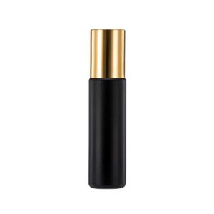 2022 NIEUWE 10 ML Roll op Glasfles Matte Zwarte Fles Geuren Essential Oil Parfum Flessen met Metalen Roller Bal Klantgericht Logo