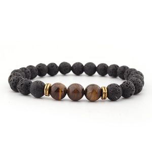 2022 Nouvelle constellation Naturel Naturel Noir Onyx 10mm Lava Tiger Tiger Eye Pierre Perles De Pierre Hommes Bracelet Léo Lovants Énergie Strand P