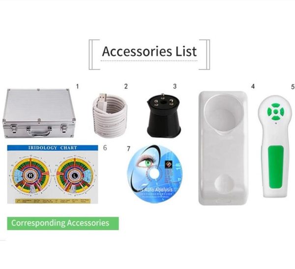 2022 NOUVEAU 12MP USB IRIS IRIDOLOGIE IRISCOPE Analyseur de caméras pour les yeux Caméras iridologiques numériques pour le diagnostic de la santé en espagnol Port9510525