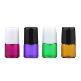 2022 NIEUWE 1 ML Roll on Bottle Cobalt (1/4 DRAM) 4 kleuren Rolloon Roestvrij staal Roller Bal Essential Oil Liquid Geur