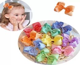 Pinces à cheveux en ruban vichy de 31 pouces ou nœuds à carreaux en caoutchouc élastique pour bébé fille, 30 pièces, nouveauté 2022, accessoires 1180244