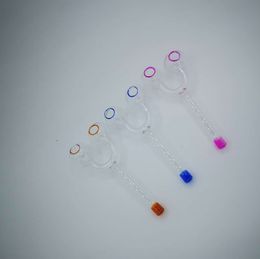 2022 NOUVEAU 5,5 pouces Double Ball Pipes en verre Pipes de fumée forme libre Tube de brûleur à mazout en verre trois couleurs pour choisir la combustion de l'huile Pipe en verre