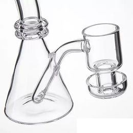 2022 nouveau 5 pouces bécher de quartz Bong fumée avec fond épais noyau de réacteur Terp vide Banger Dab plates-formes tuyau de verre narguilés