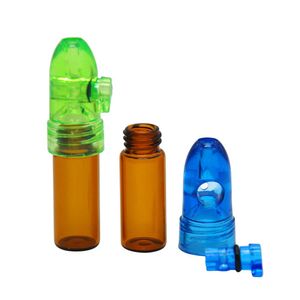 2022 Nieuwe 5 stks / partij Plastic Glas Snuff Dispenser Bullet Rocket Pil Box Case Snurter Sunff Snirter Sniffer