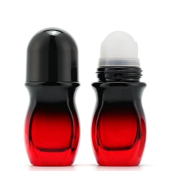 2022 Nuevo 50 ml Botellas de desodorante roll-on de vidrio Botella de dolor de caída Fragante Botella de cuentas de rocío corporal para desodorante natural hidratante