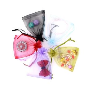 Petit sac cadeau en Organza 7x9cm, sacs d'emballage de bijoux, pochette à bijoux pour cadeaux de fête de mariage, nouveauté 2022