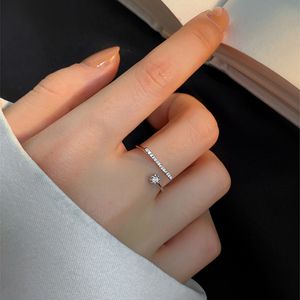 2022 nouveau 925 argent Sterling géométrique Flash diamant ouvert anneau mode personnalité Index doigt bague femmes fête bijoux cadeau