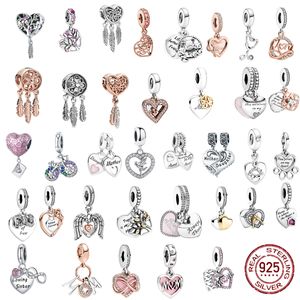 2022 NIEUWE 925 Sterling Silver Heart Mum Dangle Dream Catcher Charm Fit Pandora Armband DIY Sieraden Voor Vrouwen