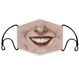 2022 NIEUWE volwassen grappig masker Creative Printing Pattern Face-Mask Anti-Dust en Anti-Haze Masks