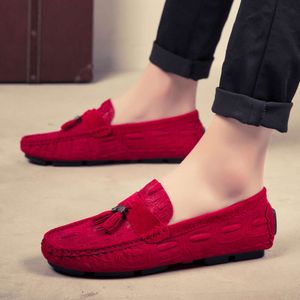 2022 Nieuwe Collectie Mode Rode Mannen Zomer Mocassins Comfortabele Lederen Loafers Lage Slip-On Rijden Schoenen Mannen flats