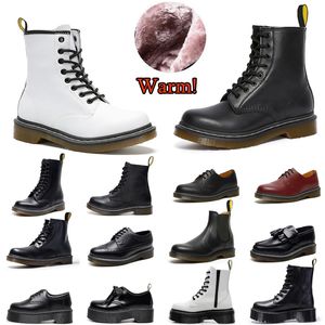 Botas de diseñador botas cortas Martens Martins Diseñador Hombres Mujeres Marten Botines de invierno de cuero alto Zapatos negro botas blancas tamaño 36-44