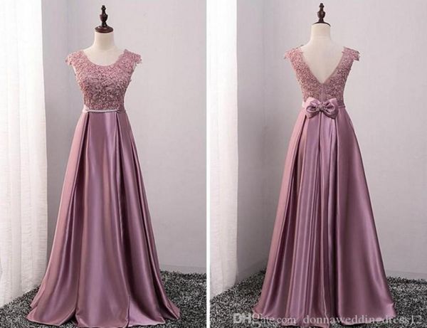 2022 Nouvelle arrivée Robes de soirée de fête rose longue robe de bal Vestido de Festa Aline Appliques robe sexy vopeing Back5257664