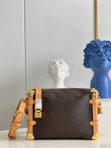 2022 Nieuwe aankomst Designer Bag Side Trunk PM Oude bloemendoos voor vrouwen M46358 Leer Crossbody Pakket Tote Messenger Bags
