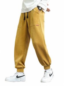 2022 Nouveau automne hiver velours côtelé pantalons de survêtement hommes baggy joggers fi streetwear lâche décontracté sarouel grande taille 8xl g5zp #