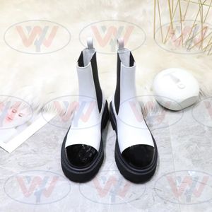 23ss nuevas botas de mujer de otoño/invierno textura súper popular transpirable cómodo patchwork color 4cm con botas de fondo alto tamaño 35-41