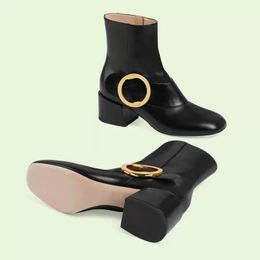 2022 nouvelles bottines pour femmes Blondie femmes chaussures tp mode zip 22ss ronde détail de verrouillage mi-talon 5.5cm 35-42 us4-11 sac