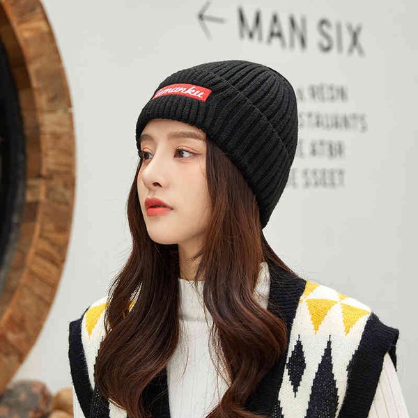 ¡Novedad de 2022! Gorros de invierno de Boutique para mujer, gorro de punto con cara sonriente para parejas, gorro de punto con hilo para mujer, gorro para mujer