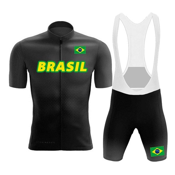 Camiseta de Ciclismo de Brasil para hombre, conjunto de pantalones cortos 19D, Ropa de Ciclismo de secado rápido para verano, novedad de 2024