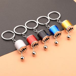 2022 Nieuwe autosnelheid versnellingsbak Keychains voor man Handmatige transmissiehendel Metalen tandwiel Kop Key Ring Cars Refitting Creative Keychain