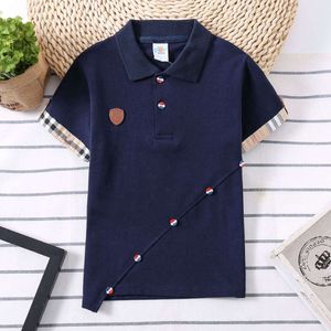 2022 New Children Shirt Kids Solid Polo-Shirts Korea Fashion Boys Designer Vêtements École uniforme 2-14 ans L2405 L2405