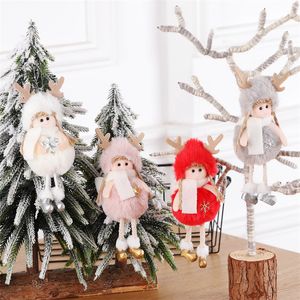 2022 Nieuwe kerstdecoraties Kerstboom hanger plush angel ster charme kinderen schattig poppenmeisje cadeau
