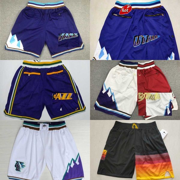 2022 New City Basketball Clarkson Shorts Classic Retro Just Don With Pocket Stockton Malone Hip Pop Pant Zipper Sweatpants Markkanen Bogdanovic