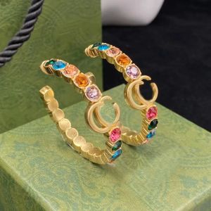2022 New Color Diamond Hoop Huggie boucles d'oreilles aretes orecchini Personnalité de la mode grand cercle boucles d'oreilles femmes fête de mariage designer bijoux