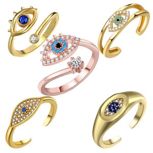 Nouvelle bague ouverte oeil du diable transfrontalier Bracelet yeux bleus Commerce extérieur européen et américain Vente directe d'usine de bijoux