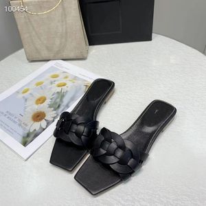 Sandales à bretelles croisées et talons tissés, pantoufles à bout carré, tongs à talon épais, chaussures pour femmes, zapatillas hombre a4, nouvelle collection 2022