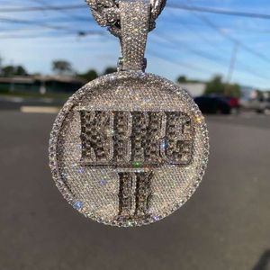 Bijoux Hip Hop en or 14 carats, nouveau Design, pendentif en lettres personnalisées 3D, en argent glacé VVS, émeraude, Moissanite, diamants CVD, 2022