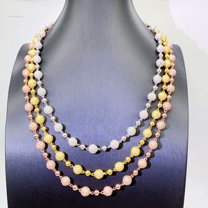 Collier Hip Hop plaqué or 14 carats, nouveau Design populaire, bijoux Hip Hop, chaîne de perles scintillantes en Moissanite, collier Initial glacé, 2022