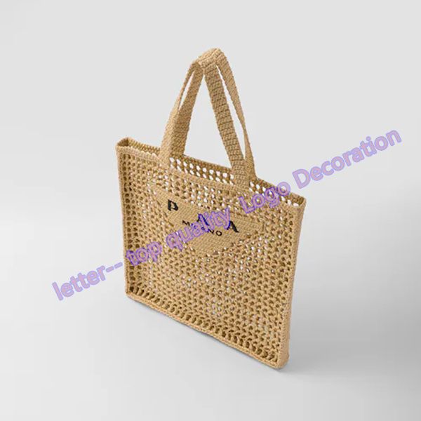 Sac fourre-tout au crochet Sacs de plage Milano LogoS Poignée de transport en raphia plat Totes Sacs de créateurs Sac à main triangle d'été Shopping Sac à main pour femme Sacs à bandoulière