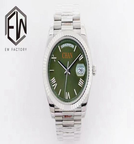 2022 New Ew Factory Men 40mm Watch 2836 Mouvement mécanique automatique 904L Sapphire Roman Numerals Wristwatch Montre de Luxe3782247