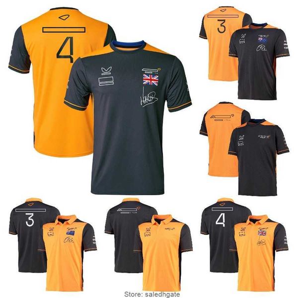 2022 Nouveau F1 McL T-shirt Formule 1 Course À Manches Courtes Marque Officielle Hommes Respirant Polo Maillot Personnalisé F1 Fans De Voitures T-shirts Vêtement D'équipe