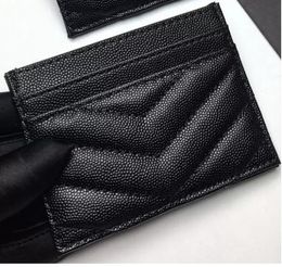 2022 nieuwe mode kaarthouders vrouw mini portemonnee Designer pure kleur echt leer Pebble textuur luxe zwarte portemonnee met doos